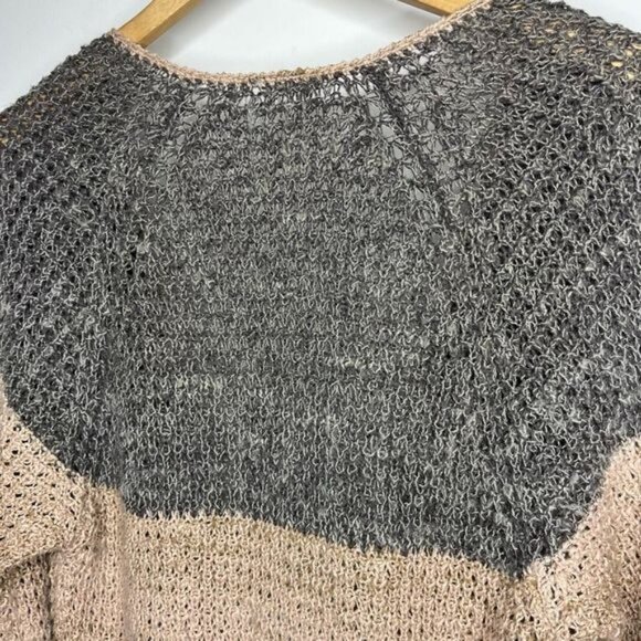 Free People Women’s Medium Deep V Colorblock Cardigan Mohair Blend Chunky Knit - Picture 6 of 12